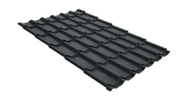 Металлочерепица классик GL 0,5 GreenCoat Pural Matt RR 23 темно-серый (RAL 7024 мокрый асфальт) купить в Киржаче