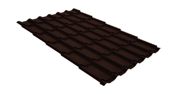 Металлочерепица классик GL 0,5 GreenCoat Pural RR 887 шоколадно-коричневый (RAL 8017 шоколад) купить в Киржаче