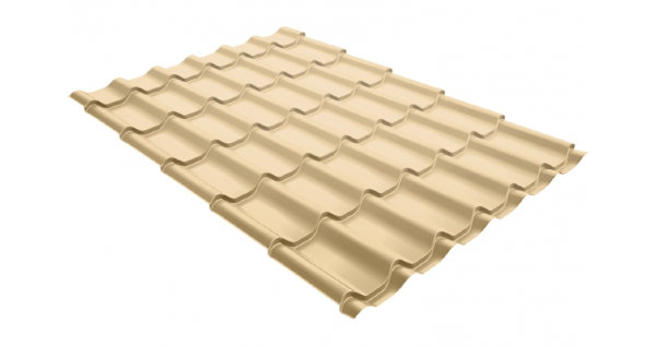Металлочерепица классик 0,5 Satin RAL 1014 слоновая кость купить в Киржаче