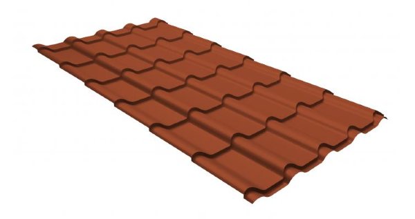 Металлочерепица камея GL 0,5 GreenCoat Pural RR 750 кирпично-красный (RAL 8004 терракота) купить в Киржаче