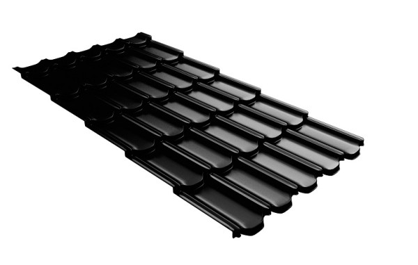 Металлочерепица квинта плюс с 3D резом 0,5 GreenСoat Pural Matt RR 33 черный (RAL 9005 черный) купить в Киржаче