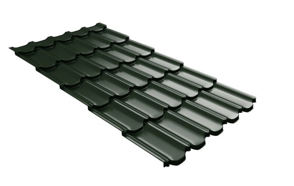 Металлочерепица квинта плюс с 3D резом 0,5 GreenСoat Pural RR 11 темно-зеленый (RAL 6020 хромовая зелень) купить в Киржаче