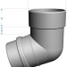 Колено 72˚ Docke Lux ПВХ Пломбир купить в Киржаче