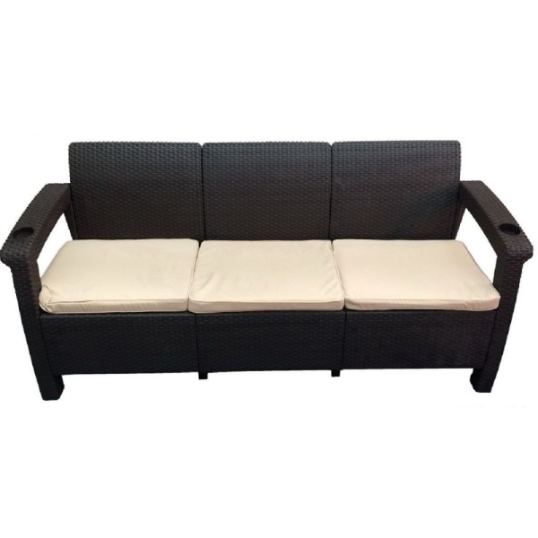 Трёхместный диван  Yalta Sofa 3 Seat венге купить в Киржаче