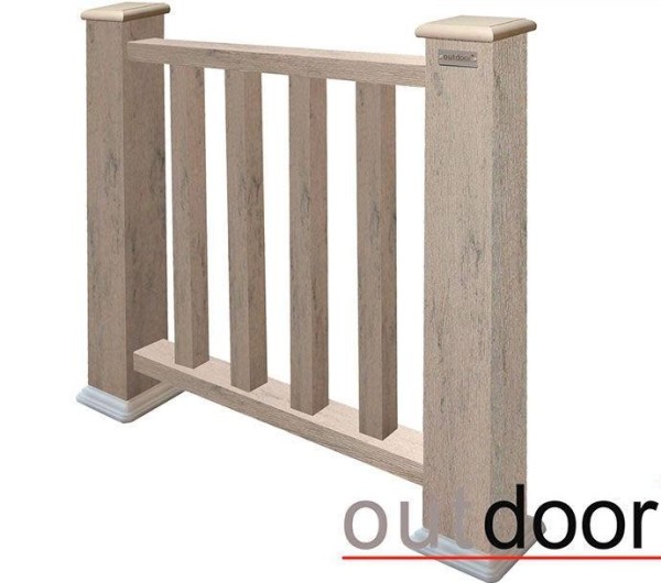 Ограждение из ДПК Outdoor Классик 3D STORM серый микс купить в Киржаче