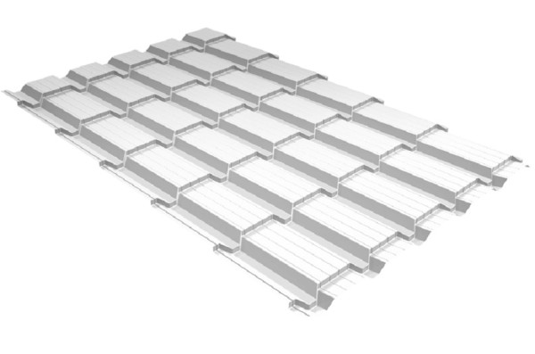 Металлочерепица GL квадро профи 0,5 Satin RAL 9003 сигнальный белый купить в Киржаче