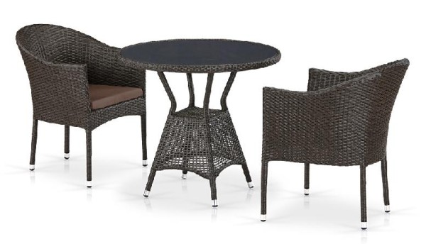 Комплект плетеной мебели AFINA из иск. ротанга T707ANS/Y350-W53 Brown 2Pcs купить в Киржаче