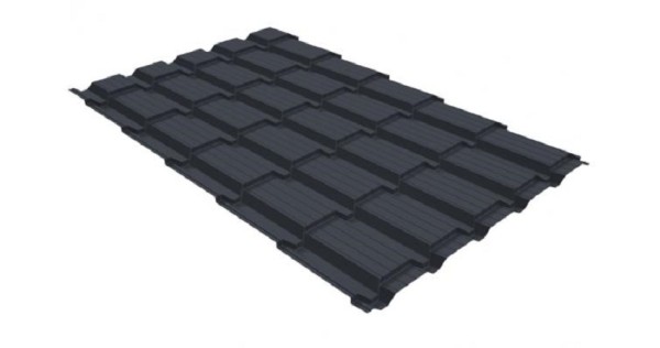 Металлочерепица GL квадро профи 0,5 GreenCoat Pural RR 23 темно-серый (RAL 7024) мокрый асфальт купить в Киржаче