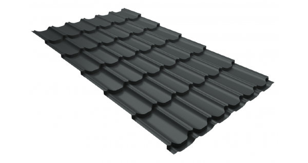 Металлочерепица квинта плюс 0,5 GreenCoat Pural Matt RR 23 темно-серый (RAL 7024 мокрый асфальт) купить в Киржаче